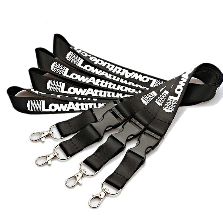 Plain Staff Sublimation Lanyard Factory Manufacturer Woven Ribbon Promotion Gifts Safety Breakaway Buckles Lanyards