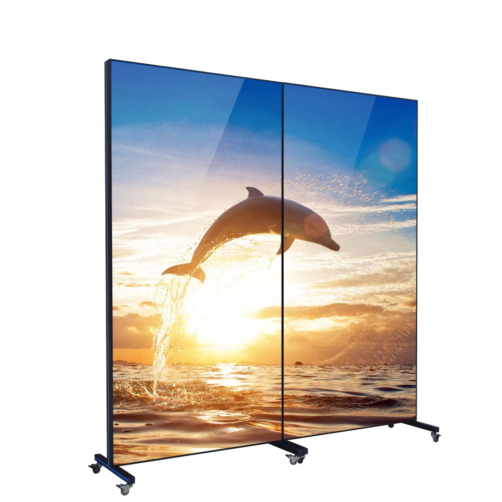 حامل أرضية مبطّنة متنقل P5/P4/P3/P2.5 LED Digital Poster Bar Display لإعلانات الفيديو لحفلات الزفاف، في الخارج/في الداخل