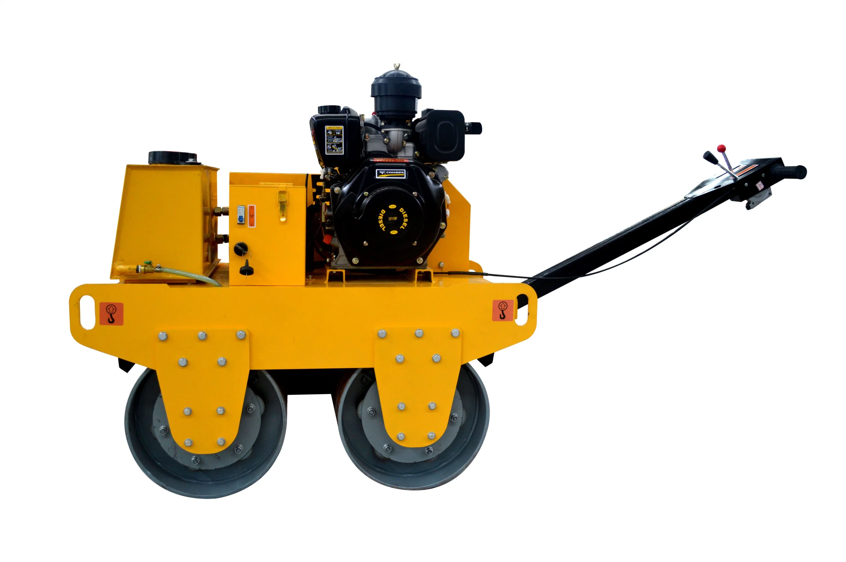 Hts600 Small Vibratory Diesel Walking Behind Double Wheel Mini Compactor Road Roller for Sale