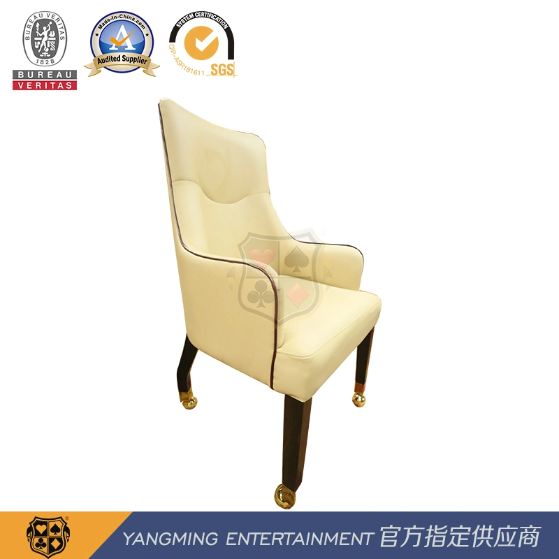 High-Quality Oak Metal Pulleys Can Be Customized Logo Baccarat Player Croupier Chair Ym-Dk08