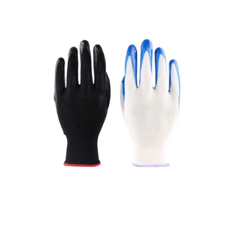 Gants de manutention de protection industrielle en nitrile nylon fournitures de vente en gros