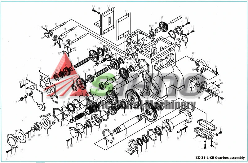 Sreering and Braking Gear Guli Yunzhou Fuming Combine Gear Box Assembly Gear Accessories