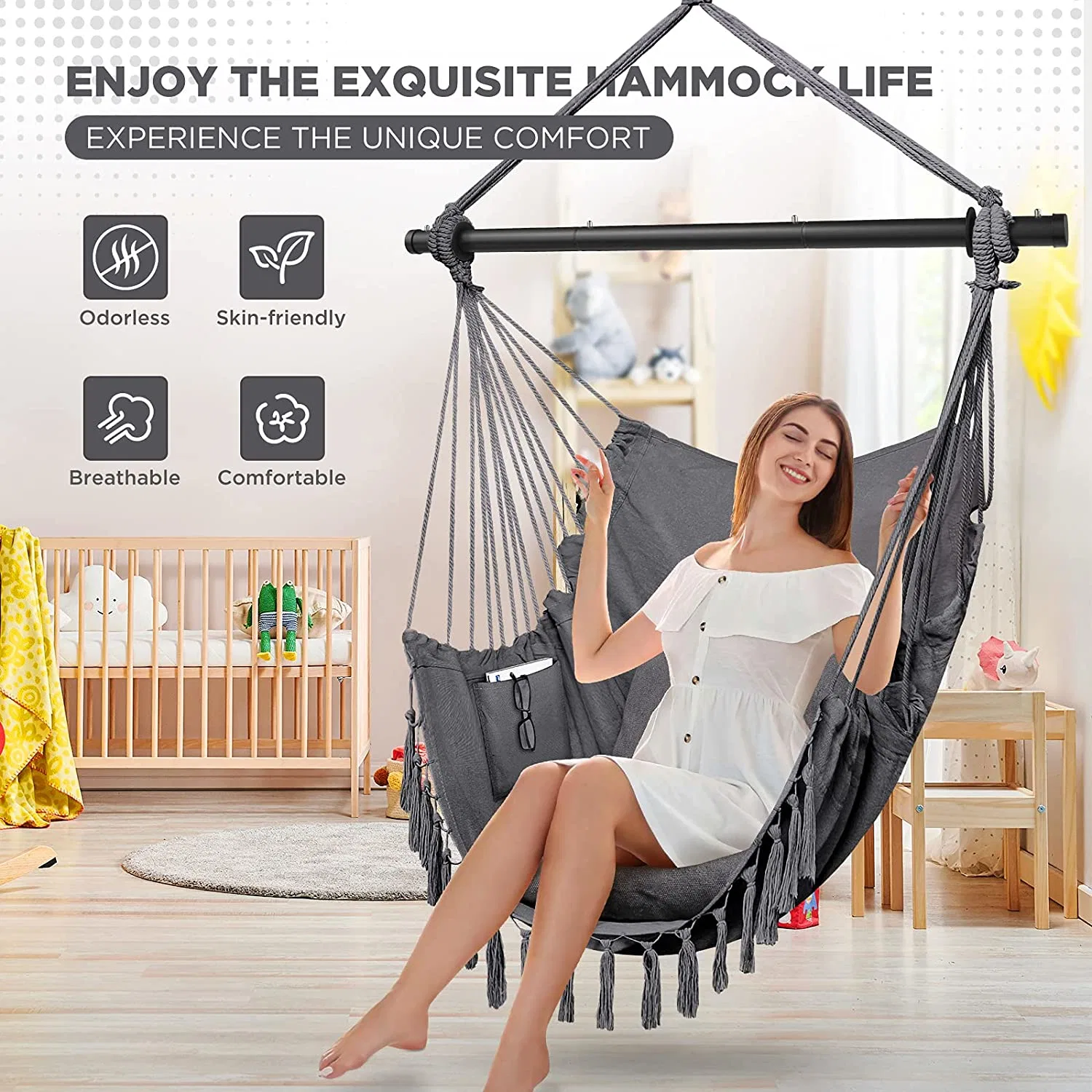 New 3-Fold Steel Crossbar Mail Box Foldable Hanging Chair