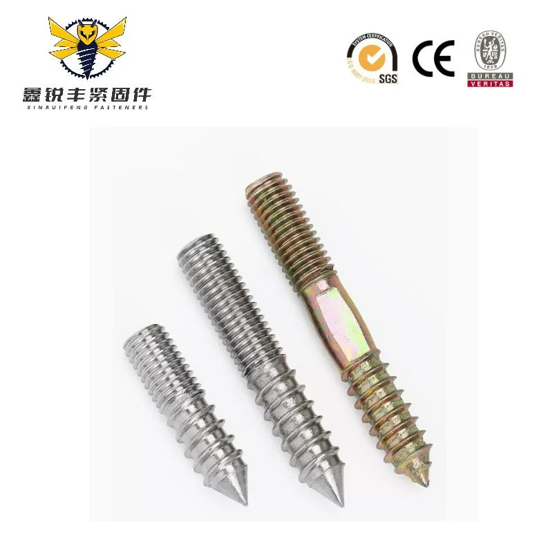 Carbon Steel Thread Double Head Hanger Bolt Dowel Screw Double Sided Screw Double Ended Stud for Wood