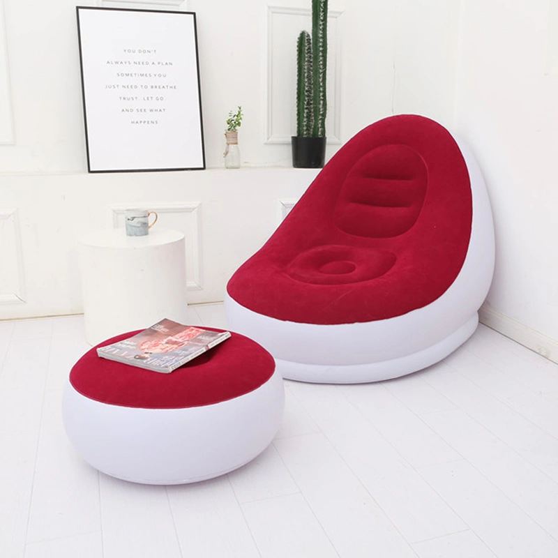 Inflatable Lounge Chair with Ottoman Blow up Chaise Lounge Air Chair Sofa