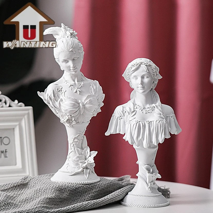 European Style Bust Elegant Lady Souvenir Resin Craft Home Decoration Retro Figure