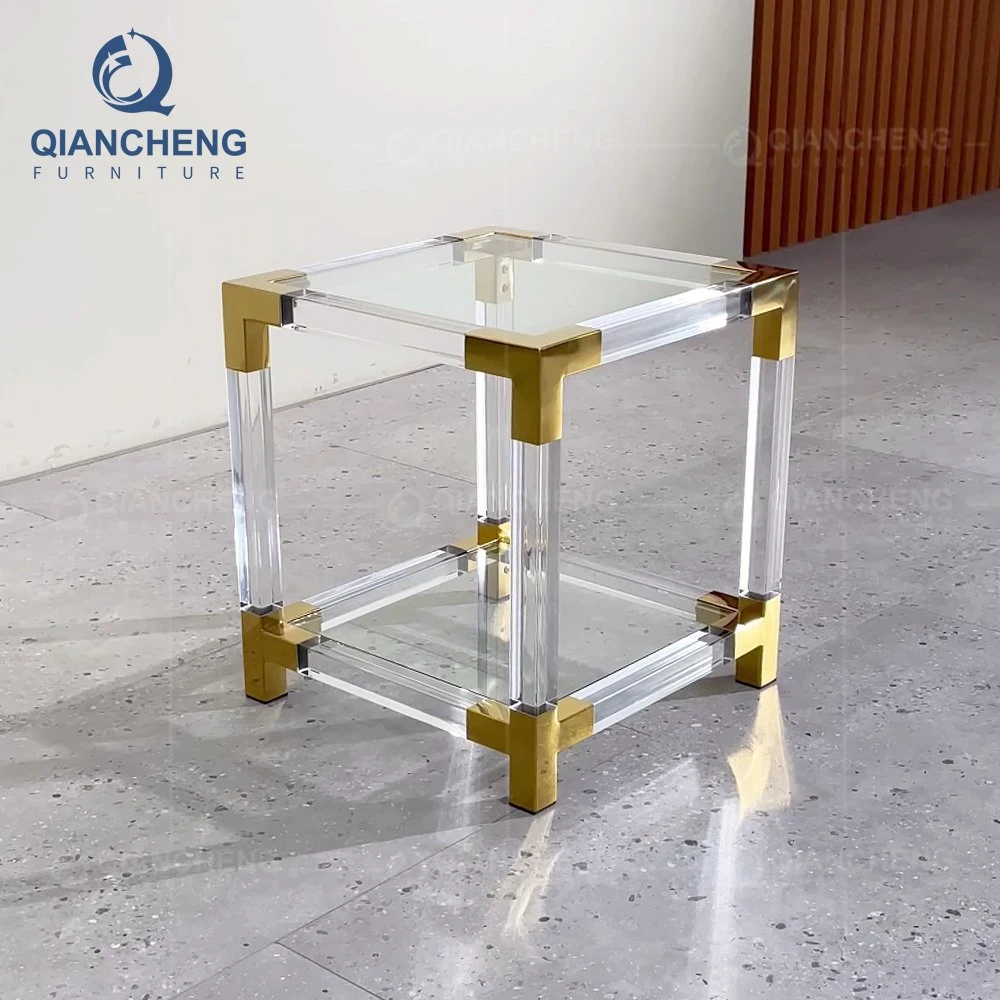 Foshan Wholesale/Supplier Luxury European Style Furniture Sofa Acrylic Glass Sidetable