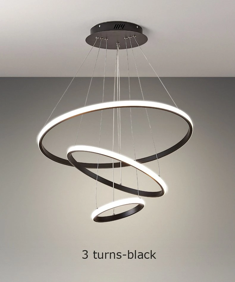 Modern Pendant Light Contemporary Acrylic Black New Design LED Chandelier