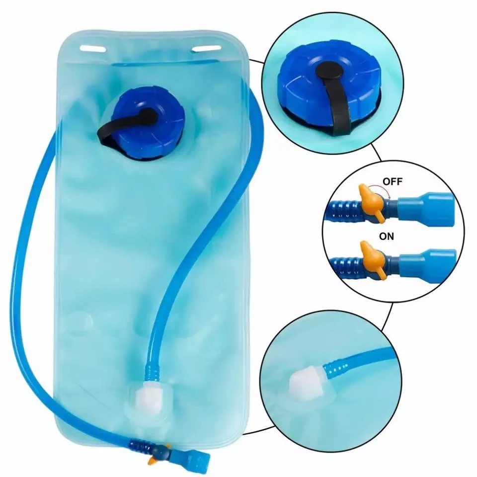 2L de agua potable plegable azul de la moda de la bolsa de deportes de montaña de viaje plegable portátil Bolsa de boquilla de aspiración