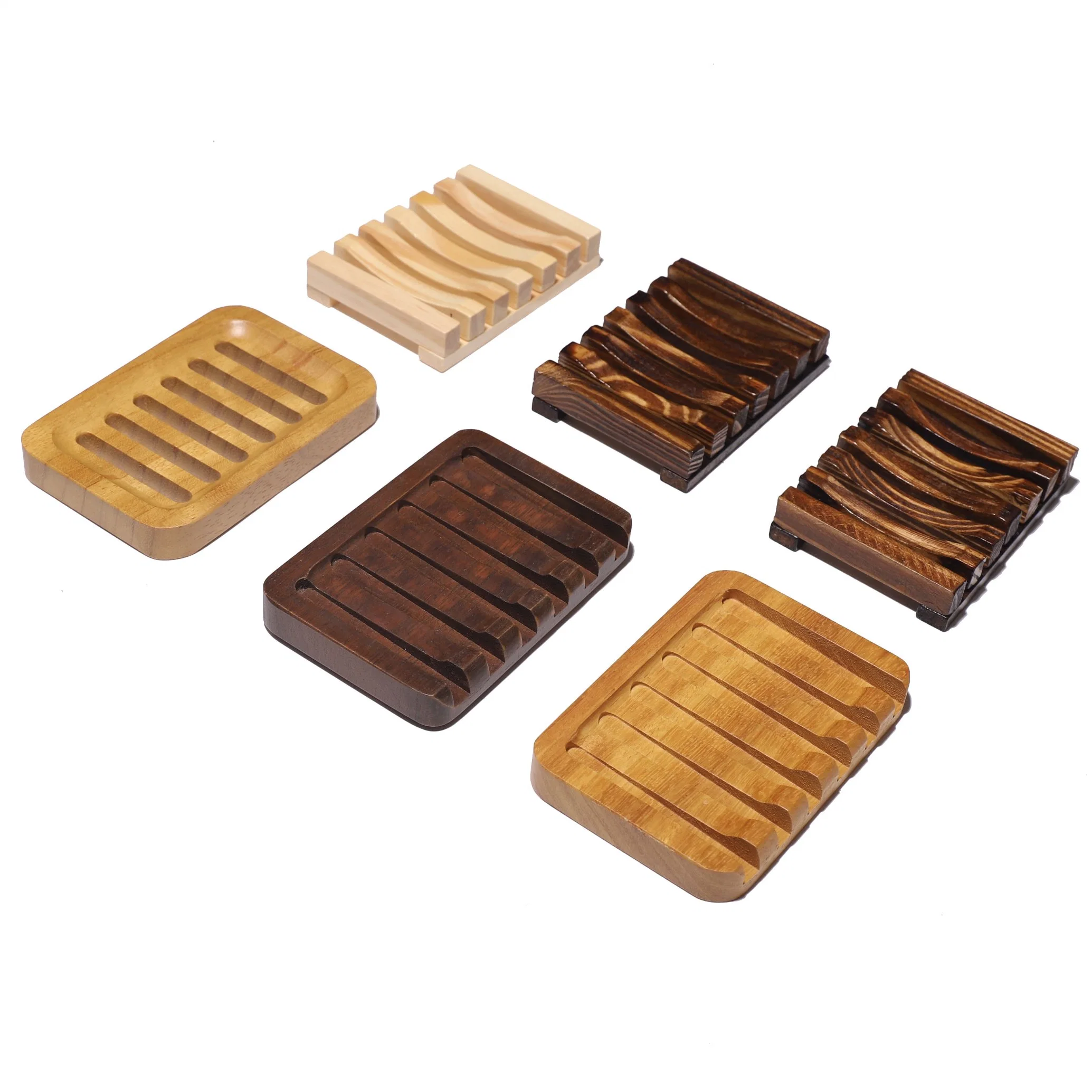 Environmental Protection Bamboo and Wood Soap Tray, Wood Soap Rack, Bathroom Storage Soap Tray Rack