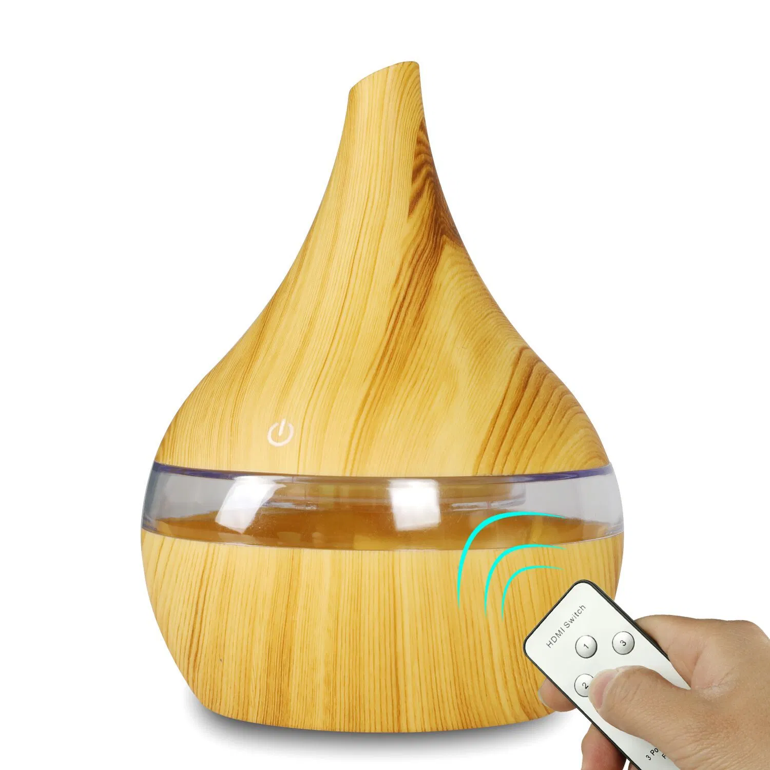 Humidificador USB Luminous 5V Home Humidador de aire de gran volumen de niebla Purificador de grano de madera 300ml