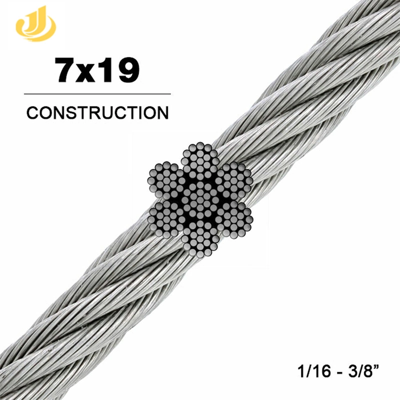 304 / 316 Stainless Steel Wire Rope 12mm 16mm Diameter