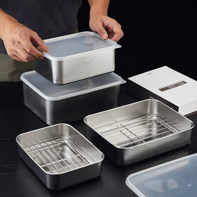 New Product Flatness Eco Friendly Lunch Box Stainless Steel Food Container Lid