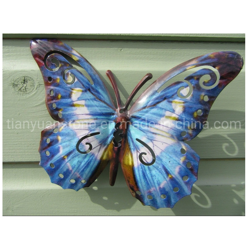 hecho personalizado decoración de pared mariposa de metal para cocina, al aire libre, cercado, jardín, patio