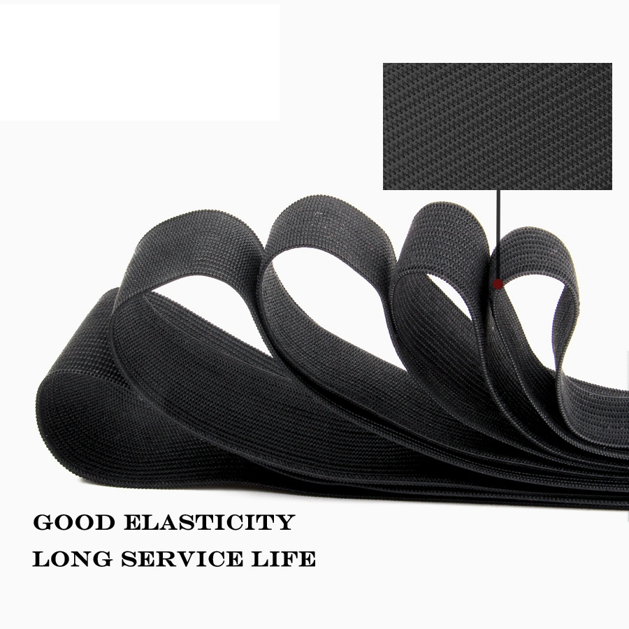 Adjustable Black Logo Custom Elastic Band Nylon Webbing