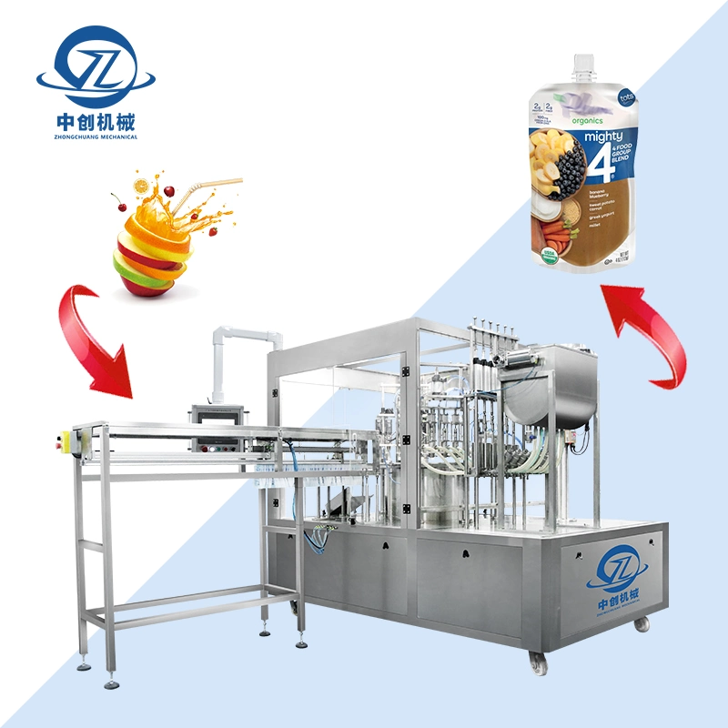 Zhongchuang Machinery Auto Capping Spout Pouch Filling Fruit Juice Liquid Sachet Doypack Packing Machine