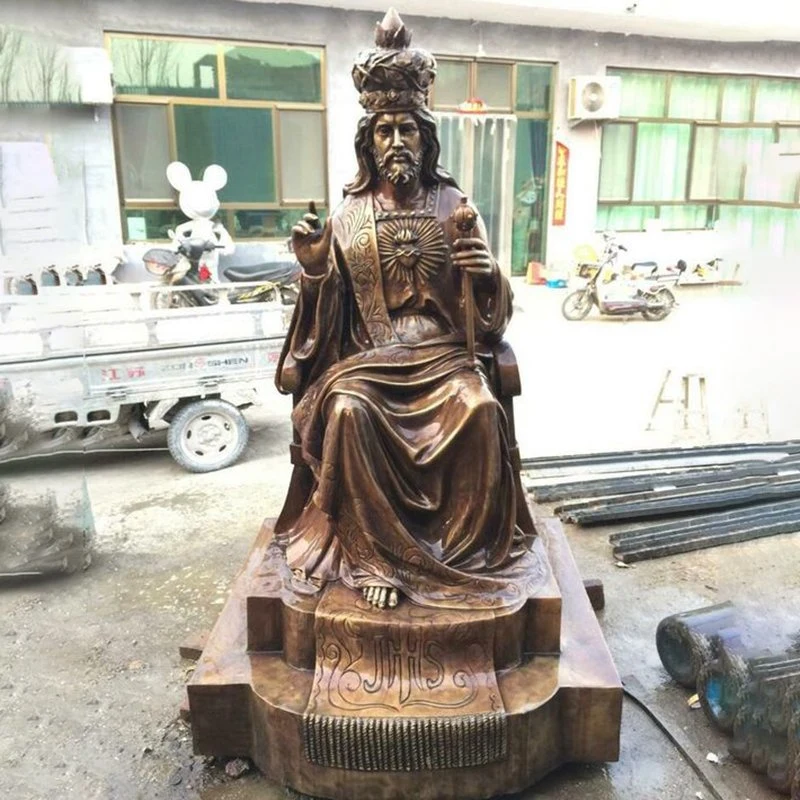 Iglesia Católica Bronce Señor Jesús Estatua de Oración para el Jardín