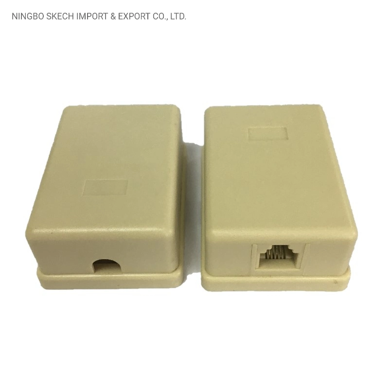 RJ11/rj12 conector hembra de teléfono Caja de teléfono de un solo puerto conector modular de superficie