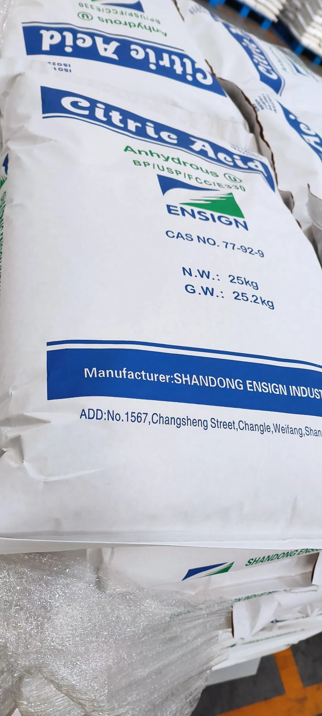 Free Samples Food Additives Citric Acid Anhydrous Monohydrate White Powder