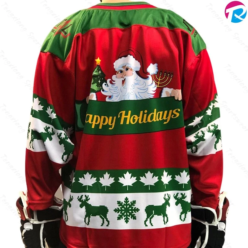 New Design Winter Sweatshirts Hoody Christmas Red Hockey Jersey Wear