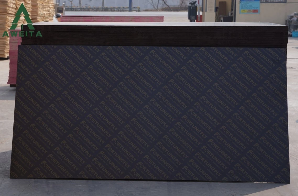 1220X2440mm 18mm Black Film Faced Plywood Marine Construction Formwork Phenolic Board