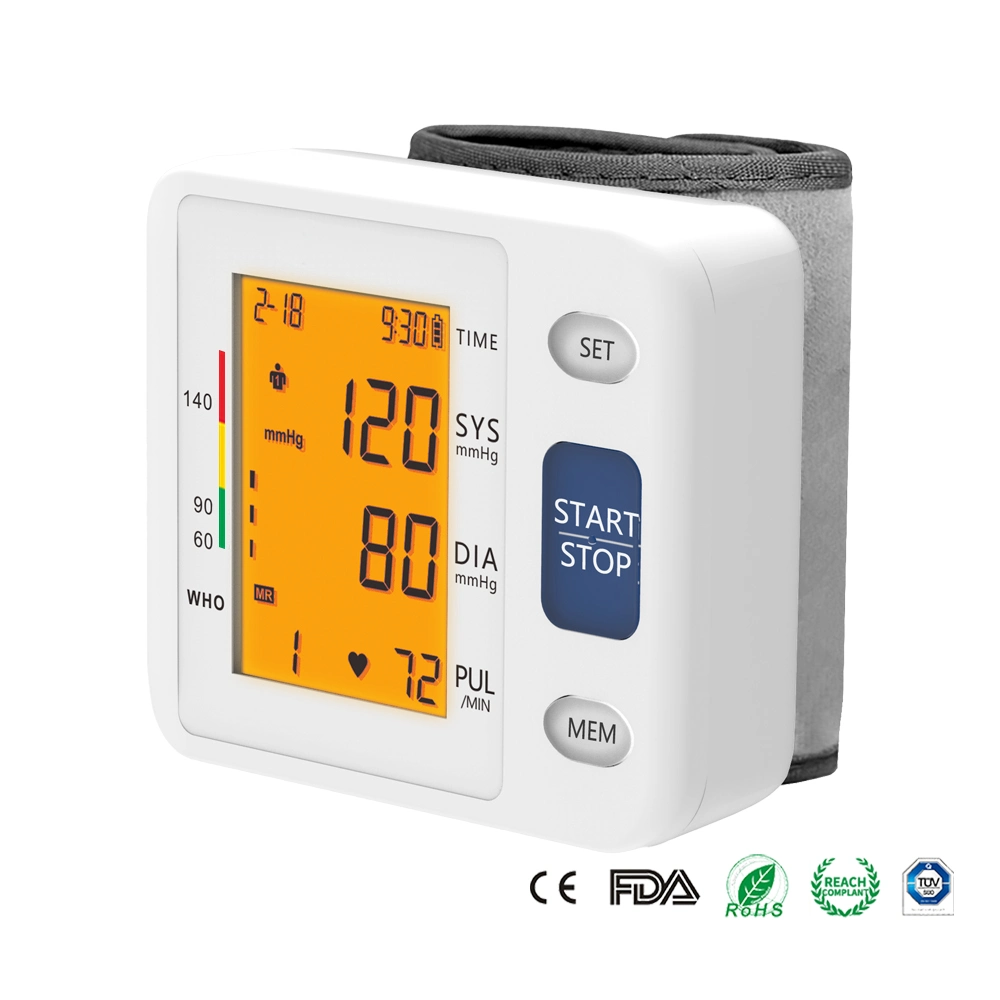 Automatic Bp Machine Cuff Wrist Digital Blood Pressure Monitor with Pulse Rate and Irregular Heartbeat