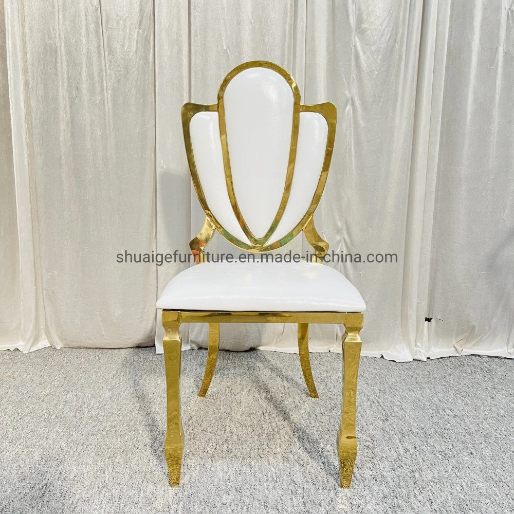 Gold Stainless Steel Banquet Dining Chair Sets for Wedding Events