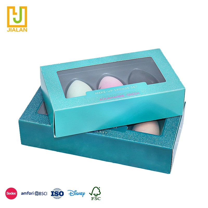 Storage Pendant Cardboard Gift Jewelry Display Cosmetic Carton Corrugated White Cardboard Underwear Packaging Printing Folding Window Custom Beauty Blender Pape