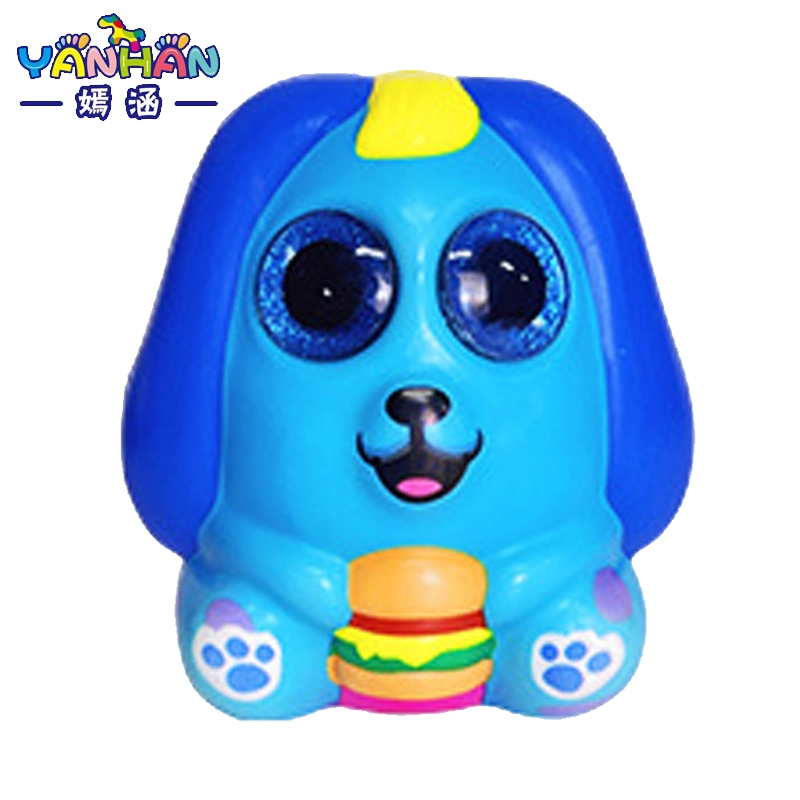 De grands yeux Cute Pet Doll Cartoon Mousse de PU ralentir la musique de pincement de pincement de rebond des jouets de décompression