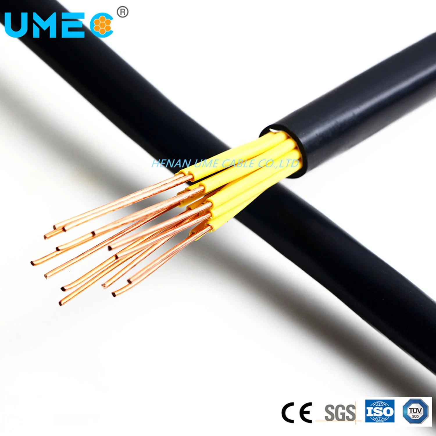 Amarillo Negro resistente al fuego de color gris Power Cable Flexible de PVC/XLPE Conductor de cobre de 1,5 mm2 450/750V El cable de control