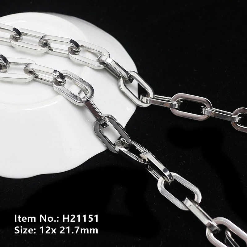 Fashion Custom Handbag Accessories Metal Purse Bag Chain Silver Plated Alloy Zinc Chain H21151