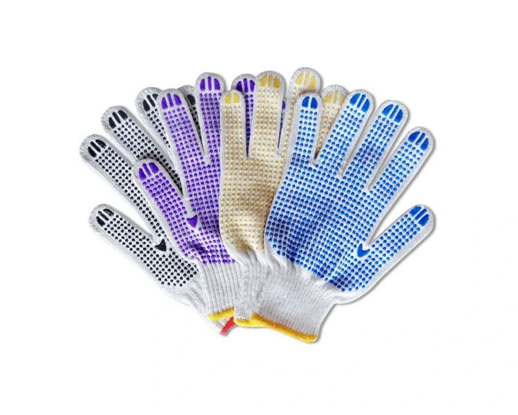 OEM Safety PVC DOT Cotton Knit Working Gloves for Construction