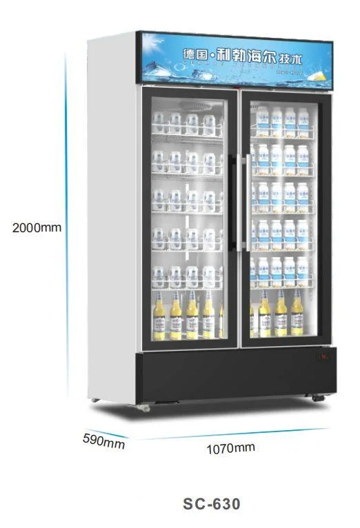 530L to 930L Coca-Cola Upright Display Chiller Upright Cooler Beer Beverage Fruit and Vegetable Showcase Manufacturer