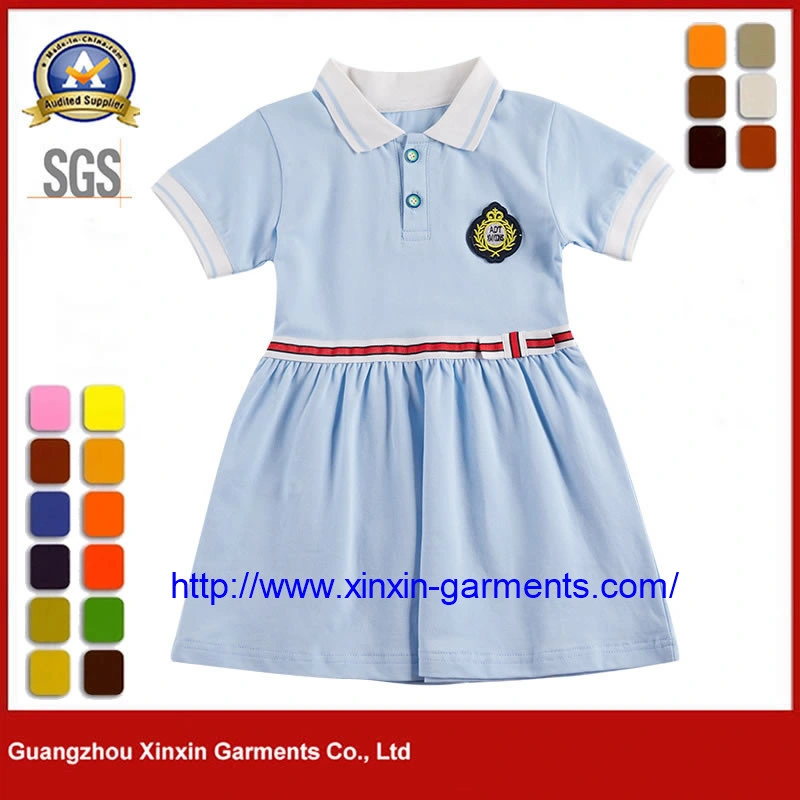 Child Summer Cotton School Uniform, Kid School Shirt, School Wear (U110)