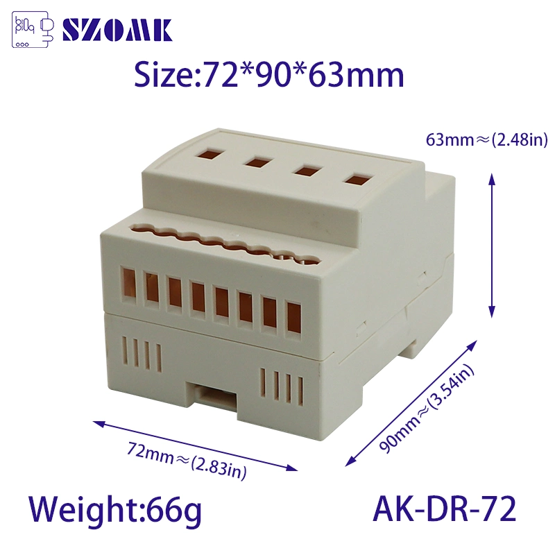 ABS Plastic Flame Retardant DIN Rail Enclosure Ak-Dr-72