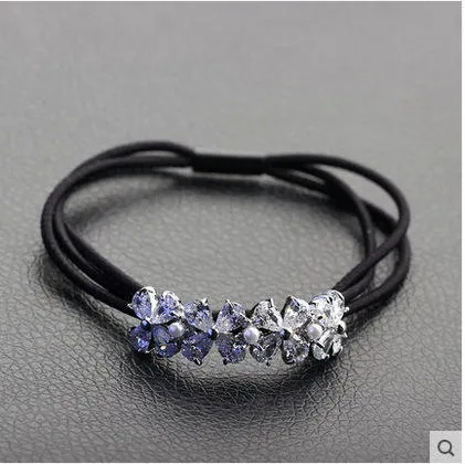 Fashion European Crystal Hair Tie Ponytail Band for Women Hair Accessories