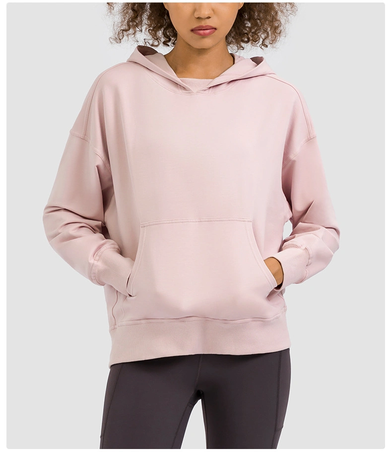 2022 New Simple Women Yoga Sports Casual Pullover Hooded Sweater