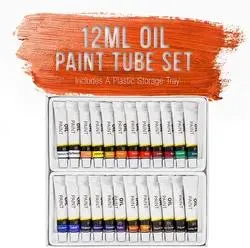 DIY 12/24/36 Ensemble de peinture à l'huile pour artiste avec des couleurs vives et riches à l'aquarelle Pigement.