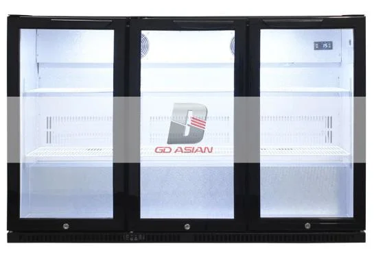 Back Bar with 2 Hinged Door Refrigerator Display Showcase Upright Drink Cooler Mini Fridge