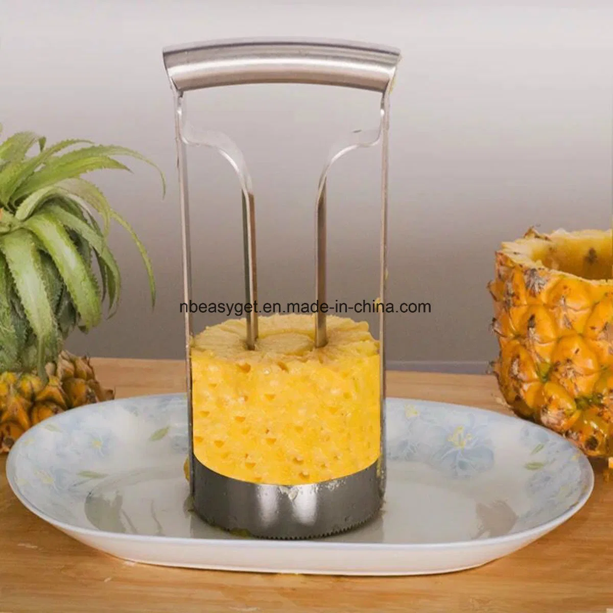 Pineapple Corer Slicer Ring Cutter Peeler Wedge Stainless Steel Fruit Cutting Slicing Coring Knife Esg10118