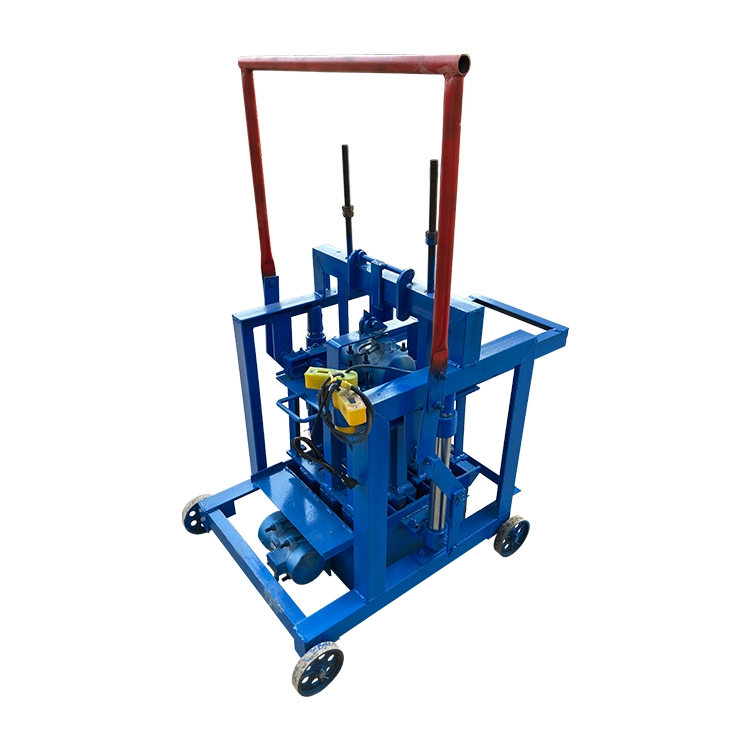 Portable Construction Machinery Manual Semi-Automatic Concrete Hollow Block Making Machine