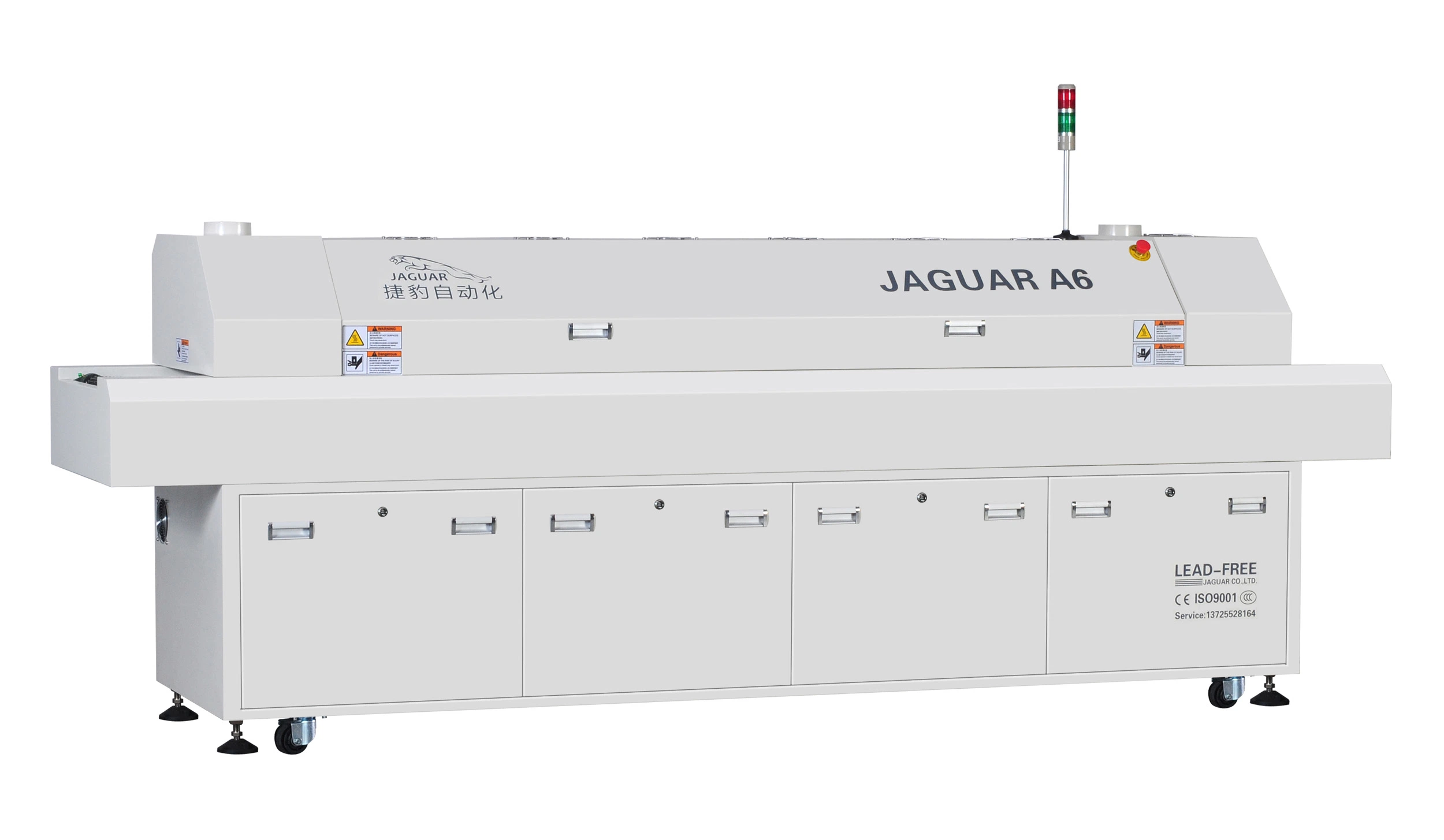 Aquecimento misto de ar quente e IV Jaguar de 6 zonas Forno de refluxo