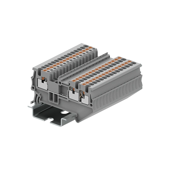 PT16-3-G Push in Spring Type DIN Rail Terminal Block Connector