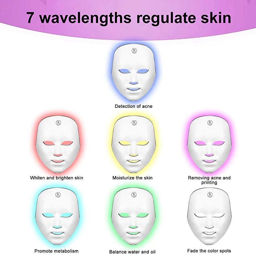 Heizung 7 Farben PDT Gesichtsmaske Faltbare Therapie Gesichtslampe LED Photon Skin Rejuvenation Salon Home Use Hautpflege