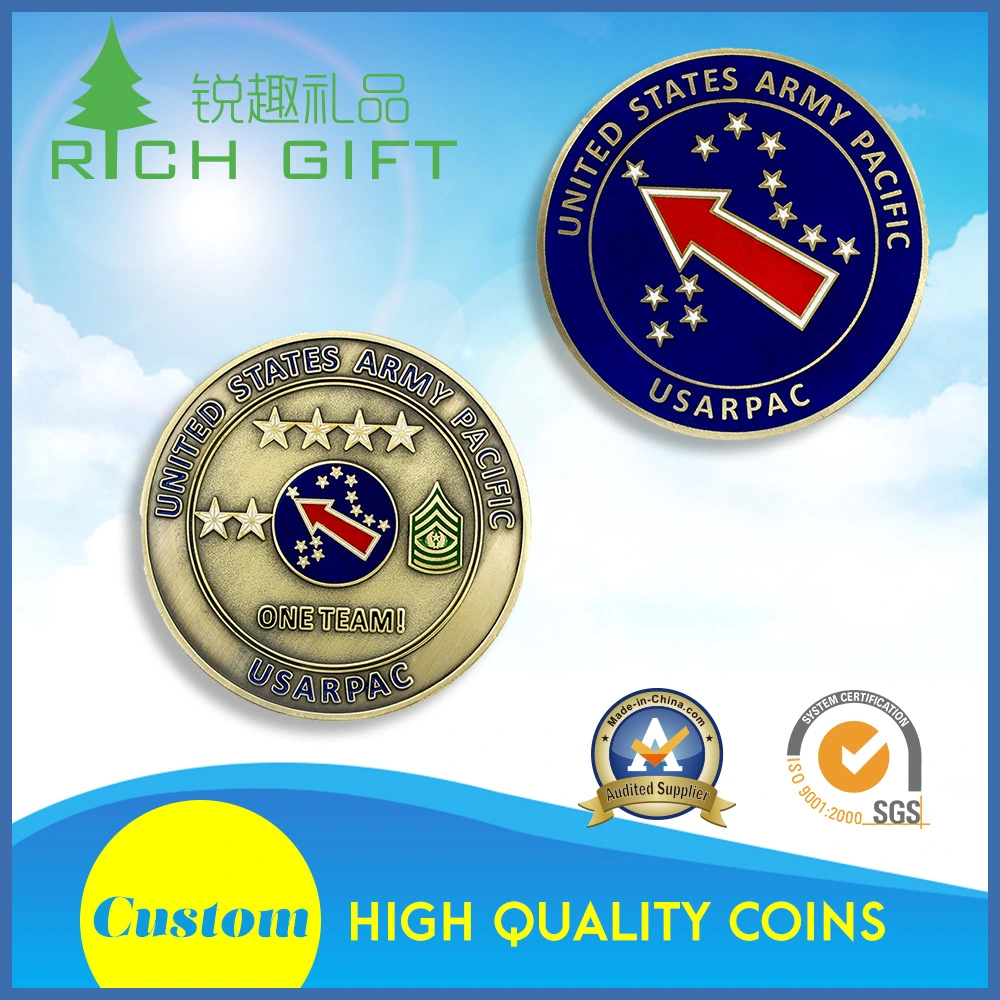 Custom Soft Enamel Quality 3D Challenge Coin for Company