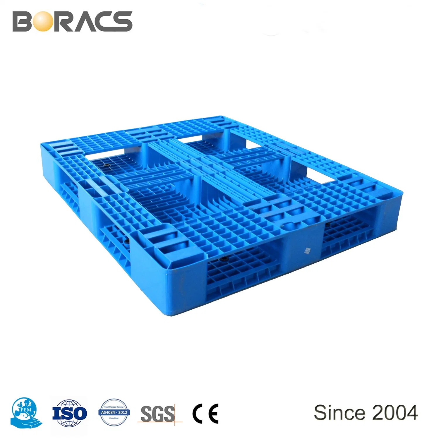 Heavy Duty Double Face/Side Grid Surface Logistic Industrial Warehouse Storage Euro Durable Stackable Reversible HDPE Plastic Pallet for Rice/Flour/Sugar/Beer