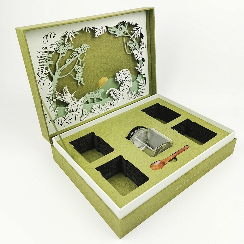 Benutzerdefinierte Mode Laser-Muster Kunst Papier Honig Aufbewahrungsbox