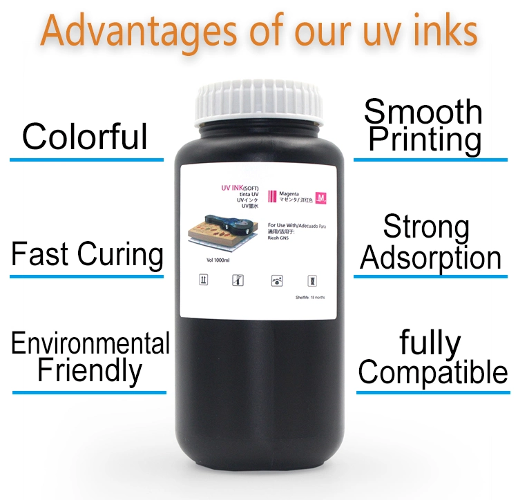 Tinta de impresora plana UV, apto para uso diario de diversos tipos de tinta de impresora plana UV