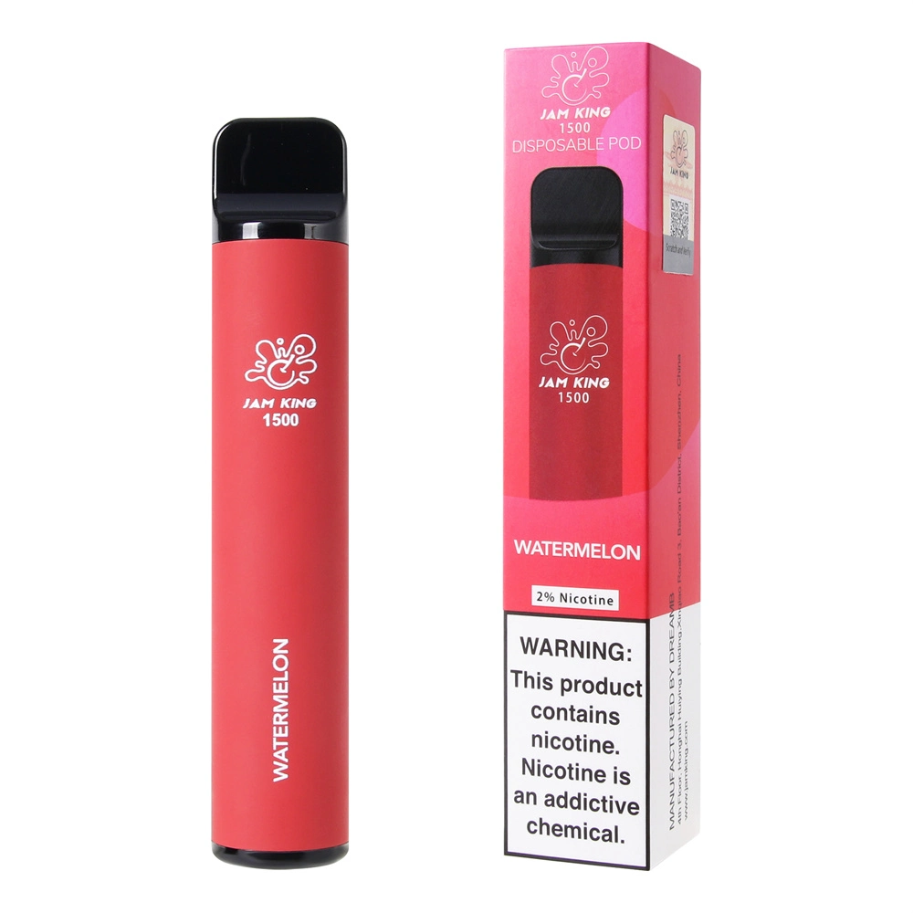 Precio de fábrica al por mayor VAPE Jam King 1500 Puffs Multi Jugo de fruta flavored 4,8ml Disposable/Chargeable E Cigarette 2% lápiz NIC Hookah