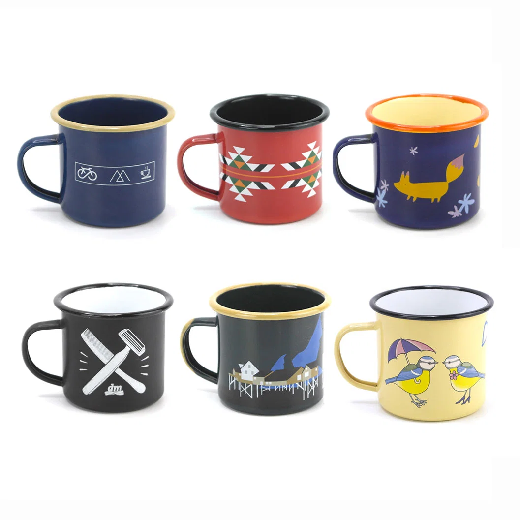 12 Oz esmalte de estilo personalizado Café Caneca Camping esmalte de pedra Caneca